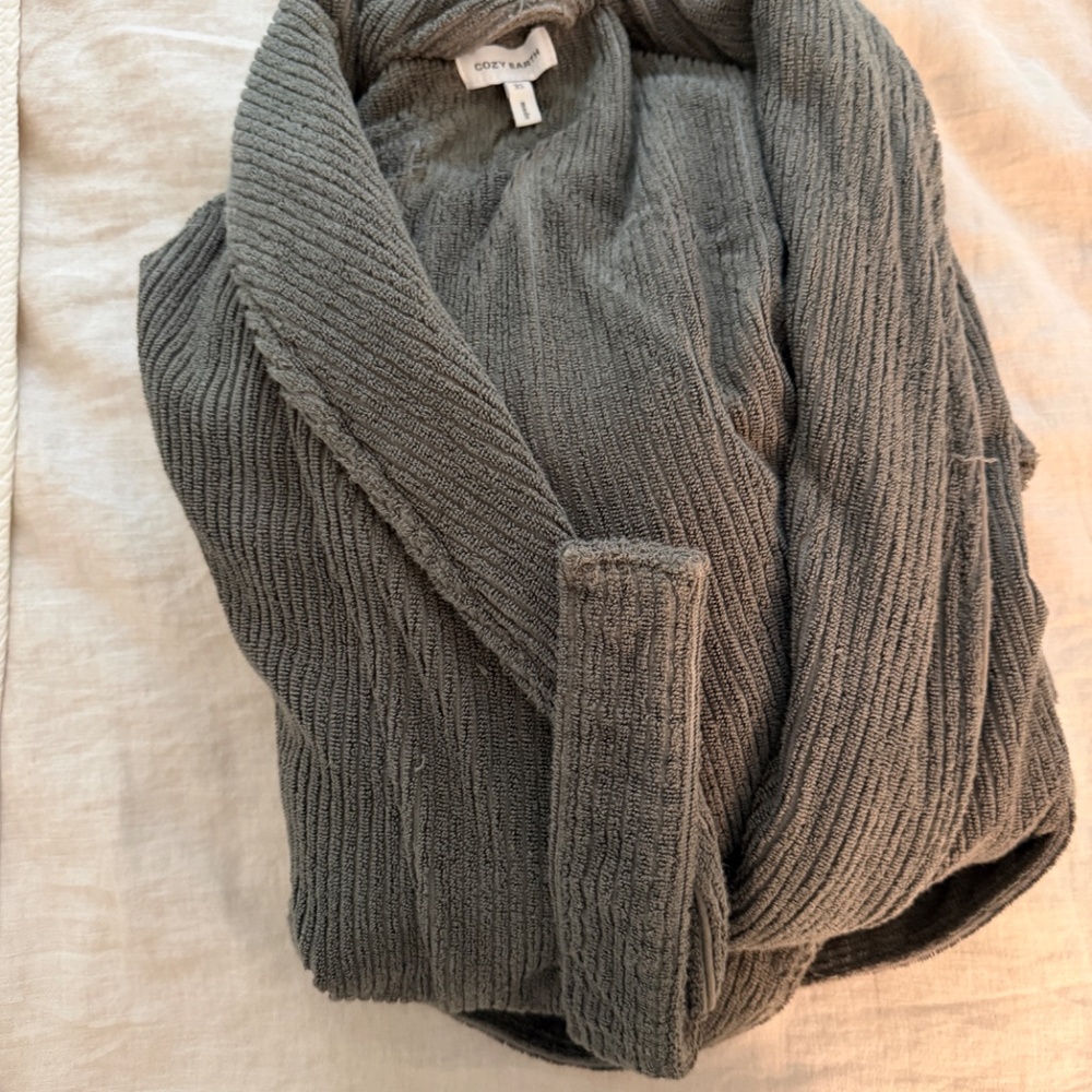 Cozy Earth Ribbed Terry Bath Robe - Picture 8 of 8